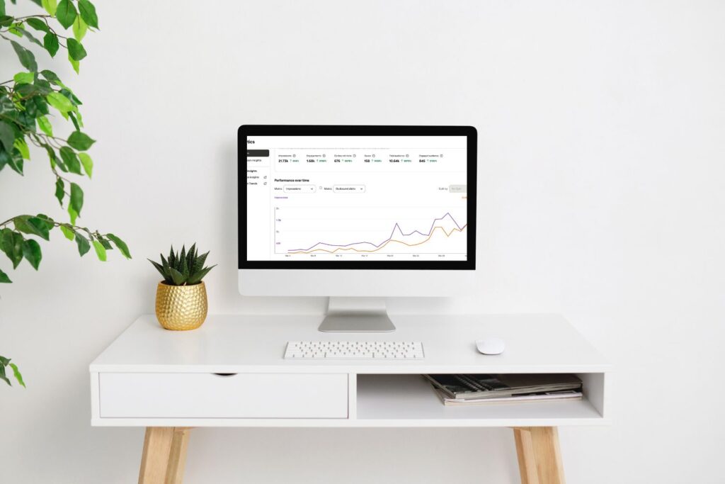 Pinterest performance dashboard for a wellness brand